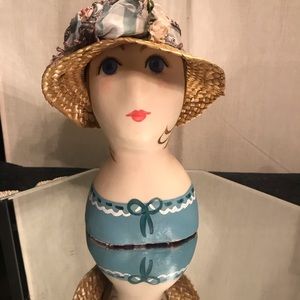 Vintage Hand made lady with hat